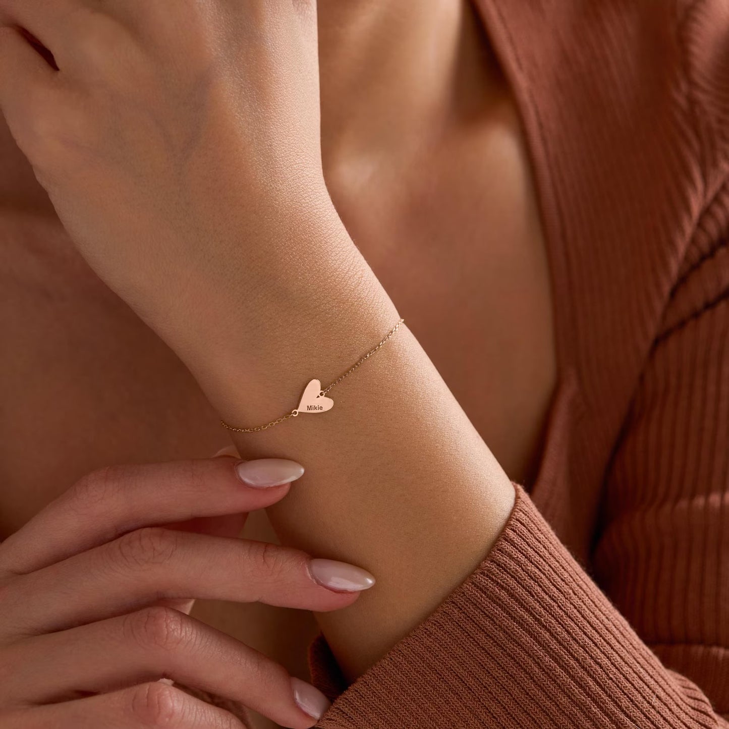 Custom Engraved Heart Bracelet