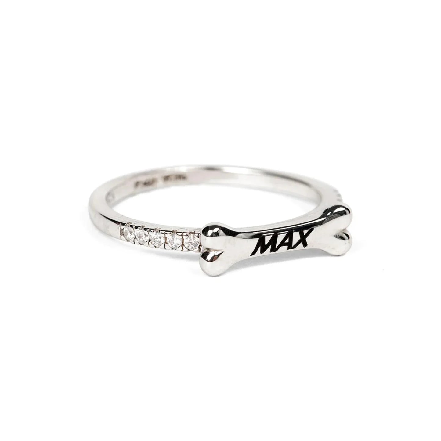 Custom dog bone name ring Photo Jewellery