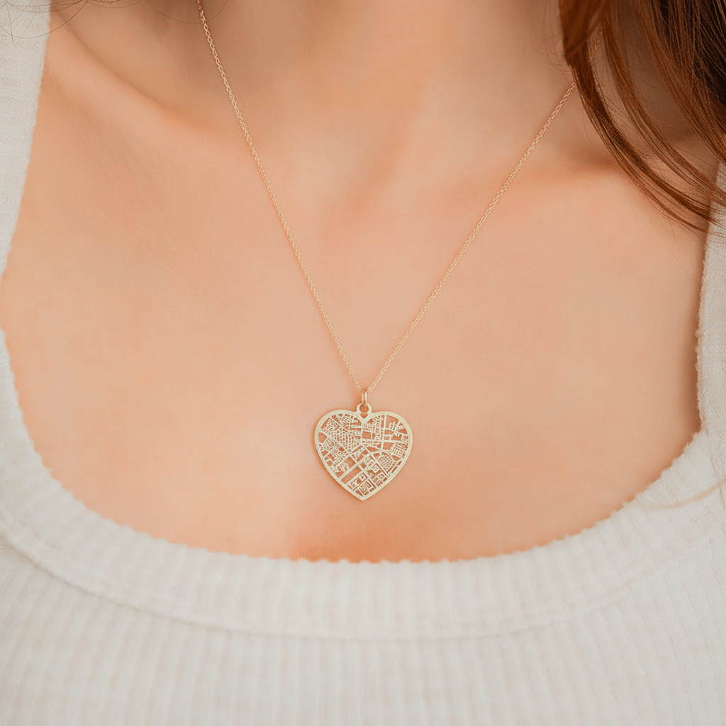 Custom Map Necklace