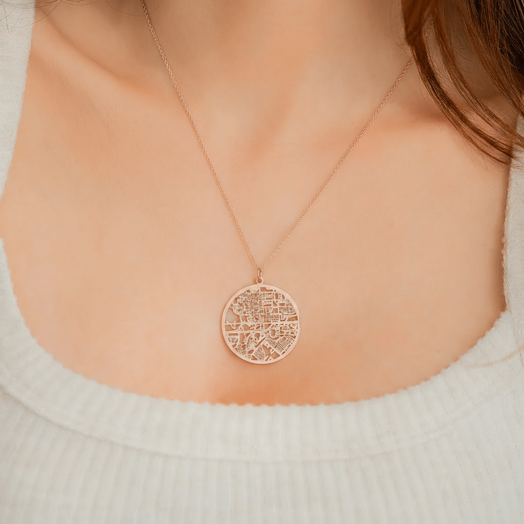 Custom Map Necklace