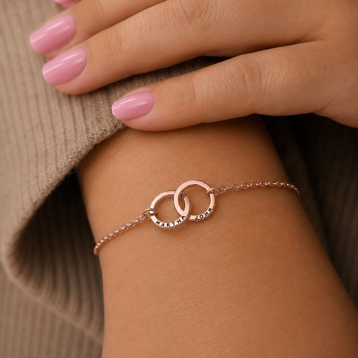 Custom Ring Name Bracelet