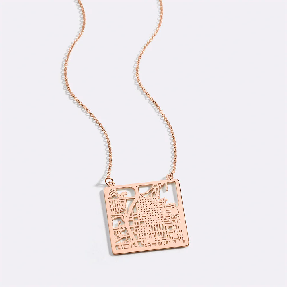 Custom Map Necklace