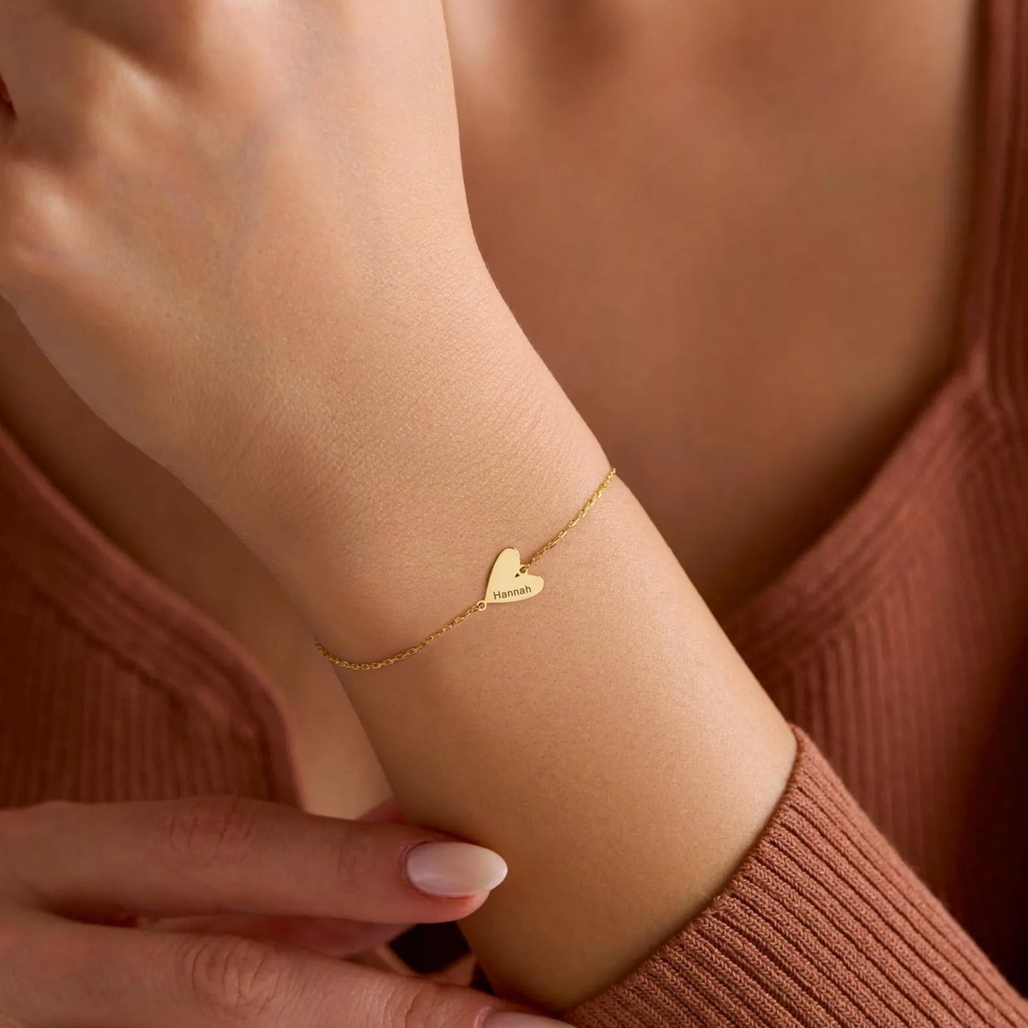 Custom Engraved Heart Bracelet