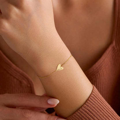 Custom Engraved Heart Bracelet