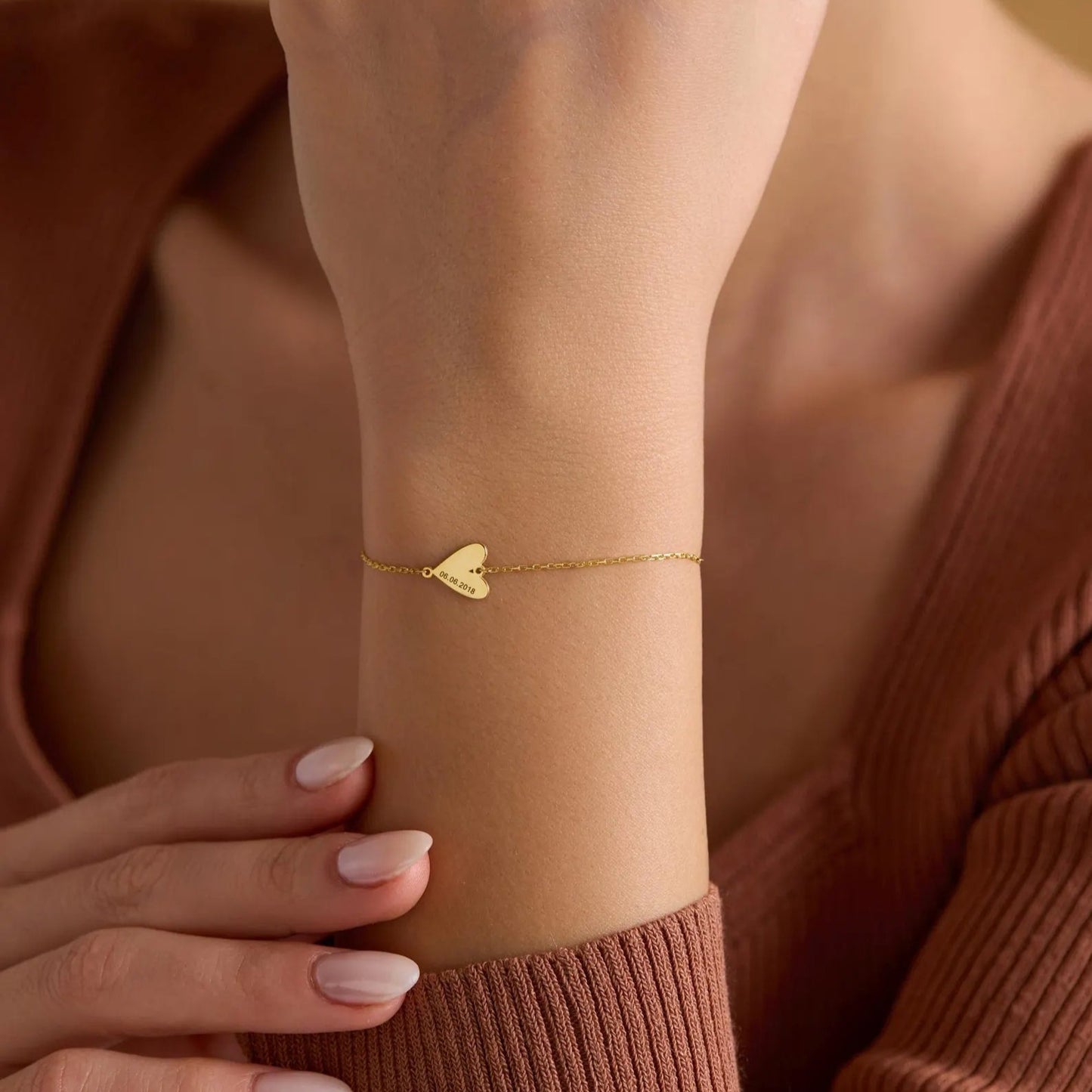 Custom Engraved Heart Bracelet