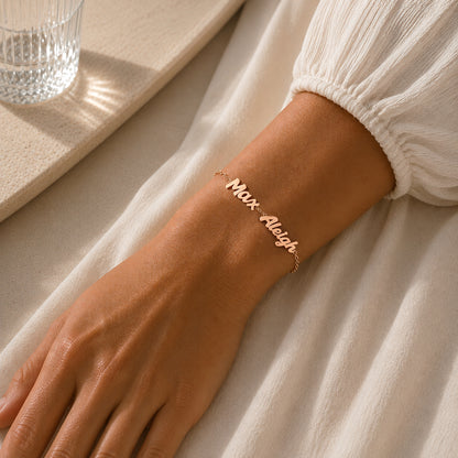Custom Bubble Name Bracelet