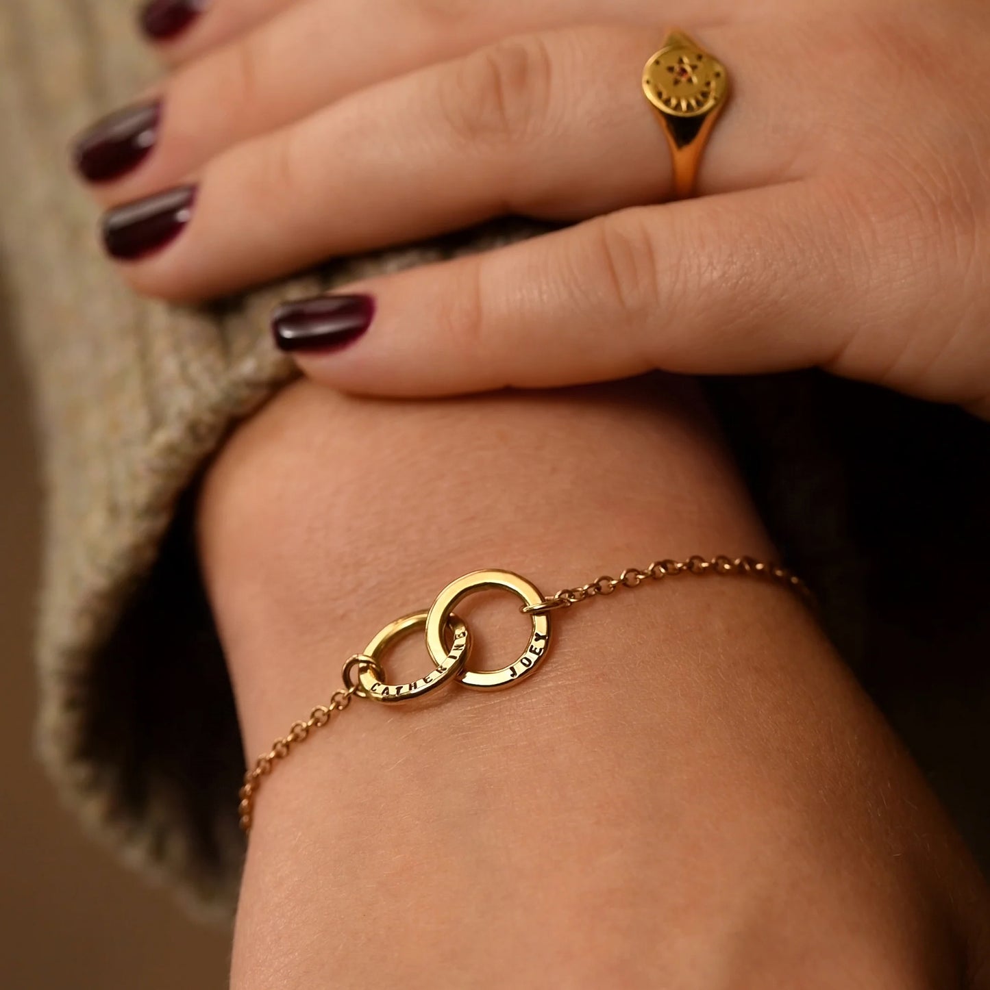 Custom Ring Name Bracelet